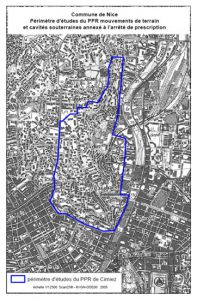 exemple de périmètre d’étude PPR « mouvement de terrain »