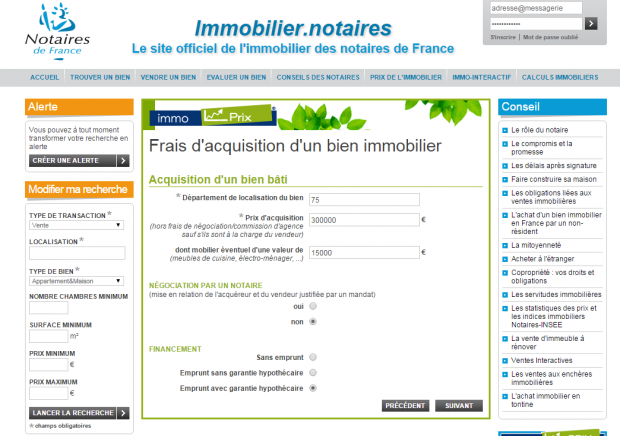 Frais d acquisition d un bien immobilier